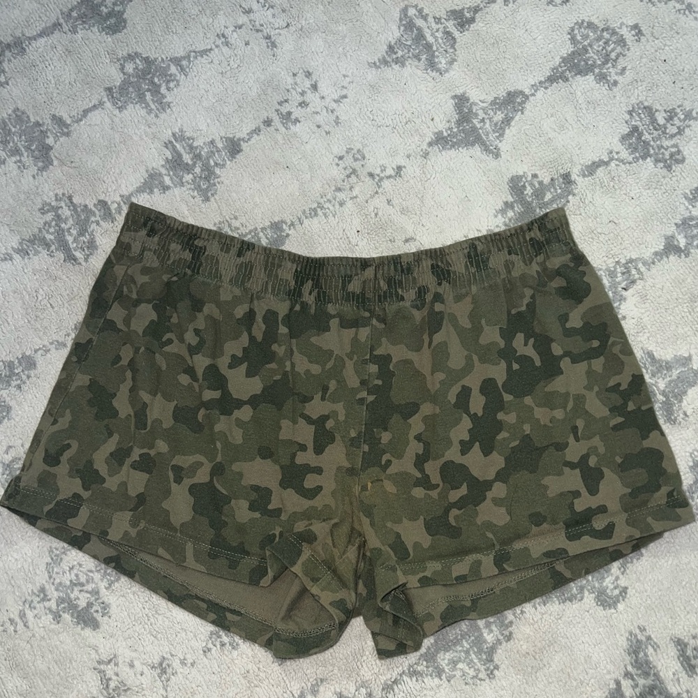 Green camouflage shorts